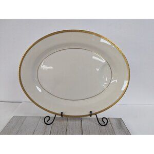 Vintage Theodore Haviland China Oval Serving Platter Corinth Gold Trim